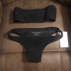Fox swim black bandeau swim suit